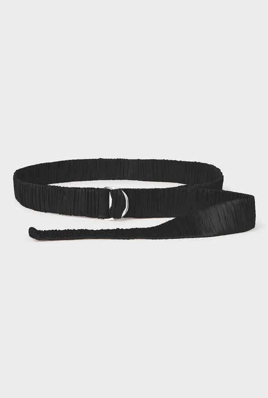 Silk Laundry Wide Long Belt (Black)
