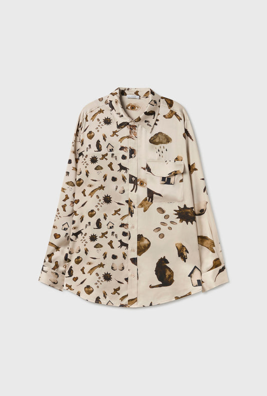 Silk Laundry BOYFRIEND SHIRT (Miracles Hazelnut)