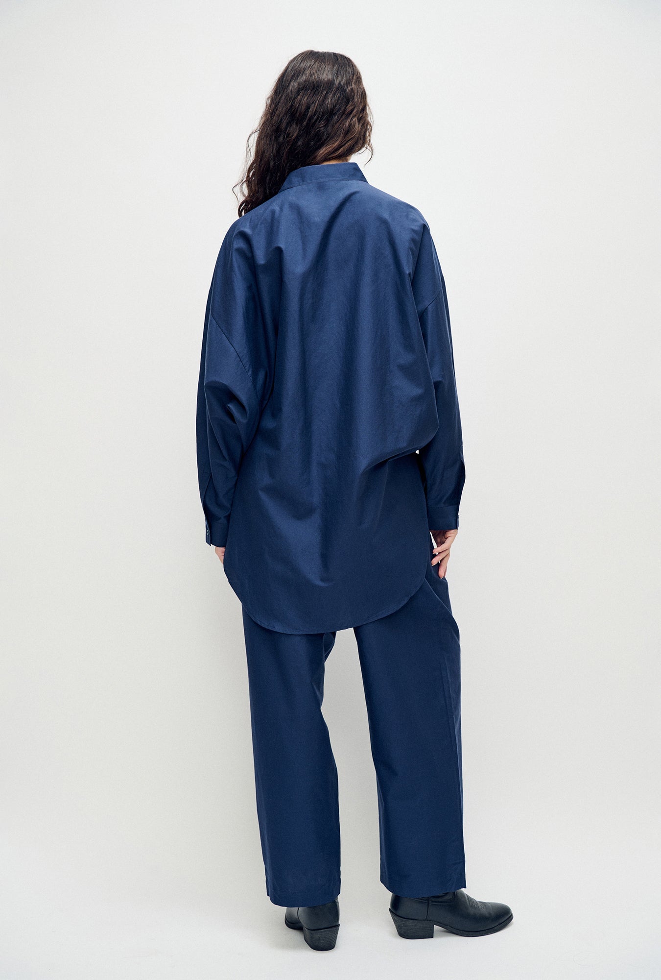 Laundry Cotton Silk Round Shirt (Midnight)