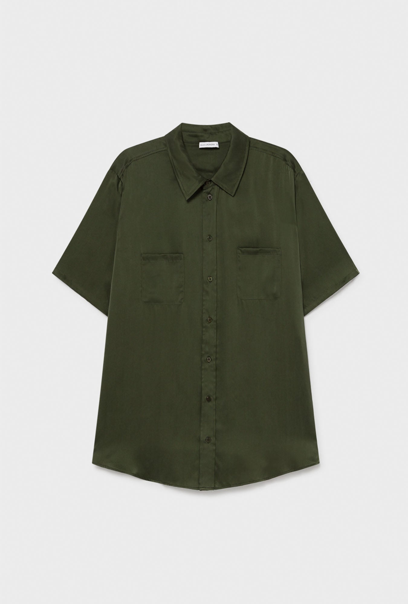 Silk Laundry Short Sleeve Boyfriend Shirt (Cedar)