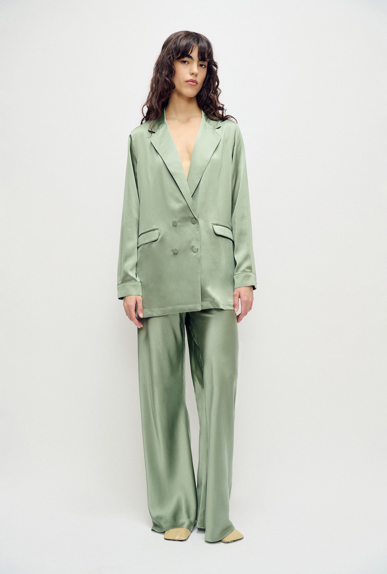 Silk Laundry Relaxed Blazer (Moonshine)