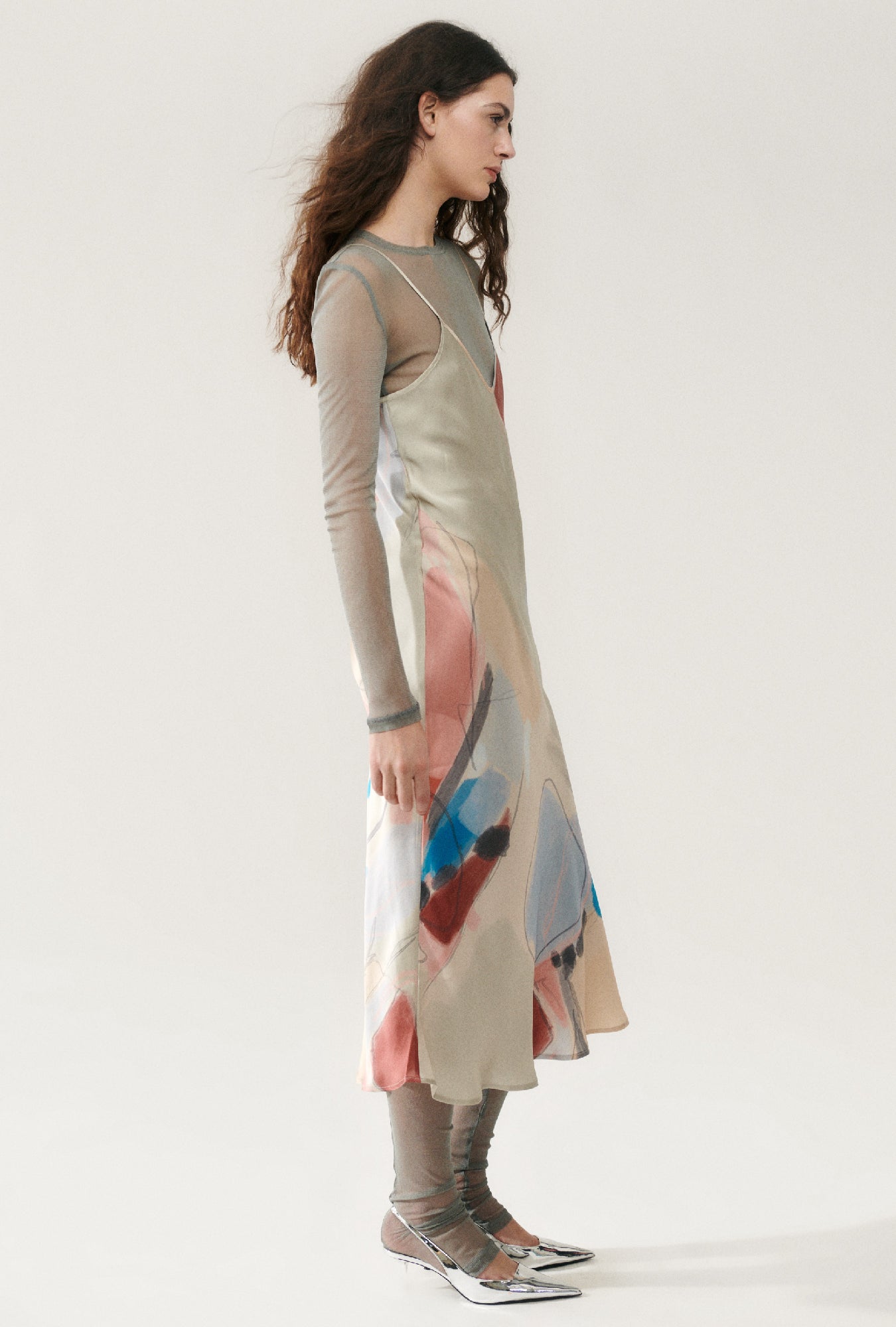 Silk Laundry 90s Slip Dress (Expressionist)