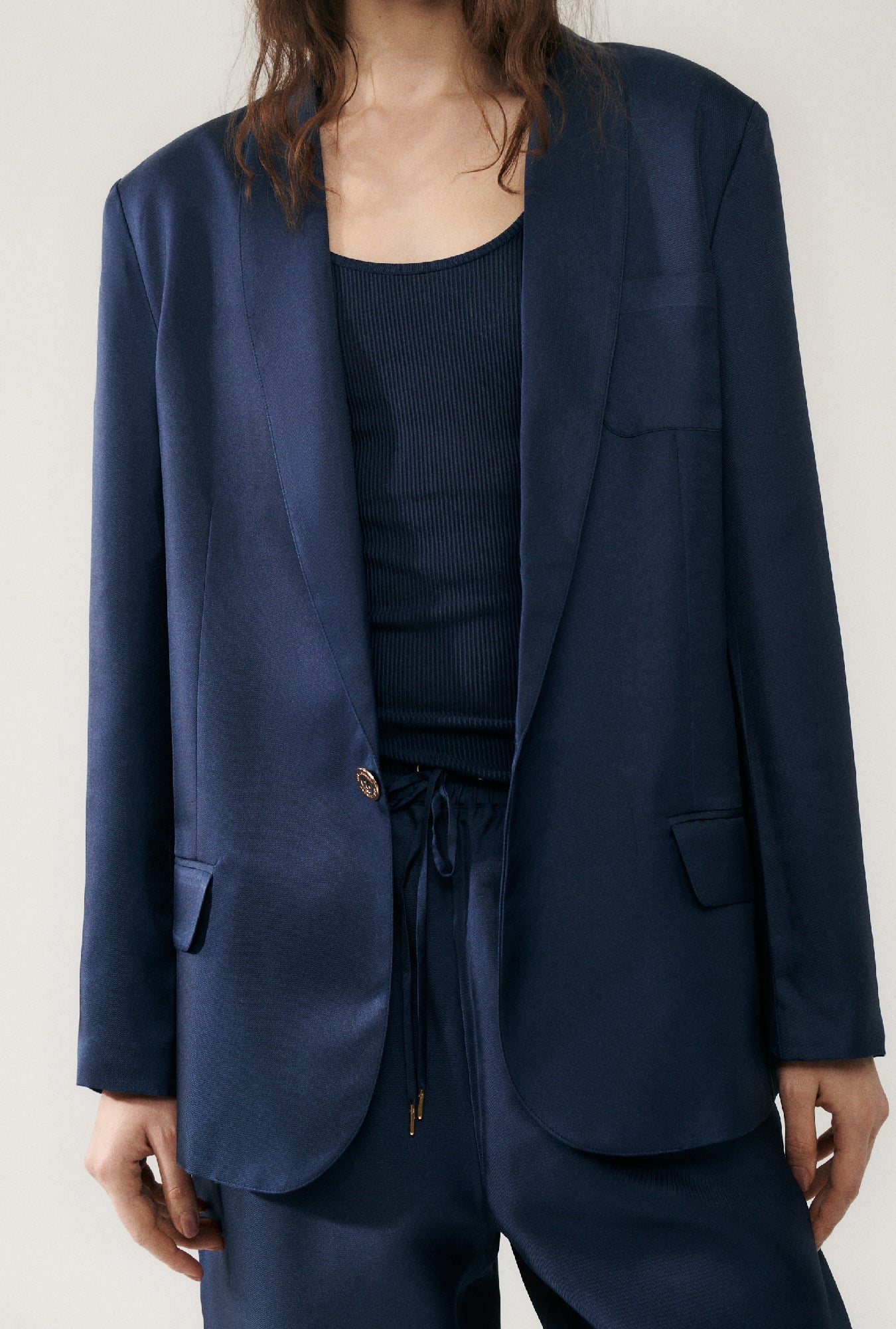 Silk Laundry Twill Miami Blazer (Midnight)