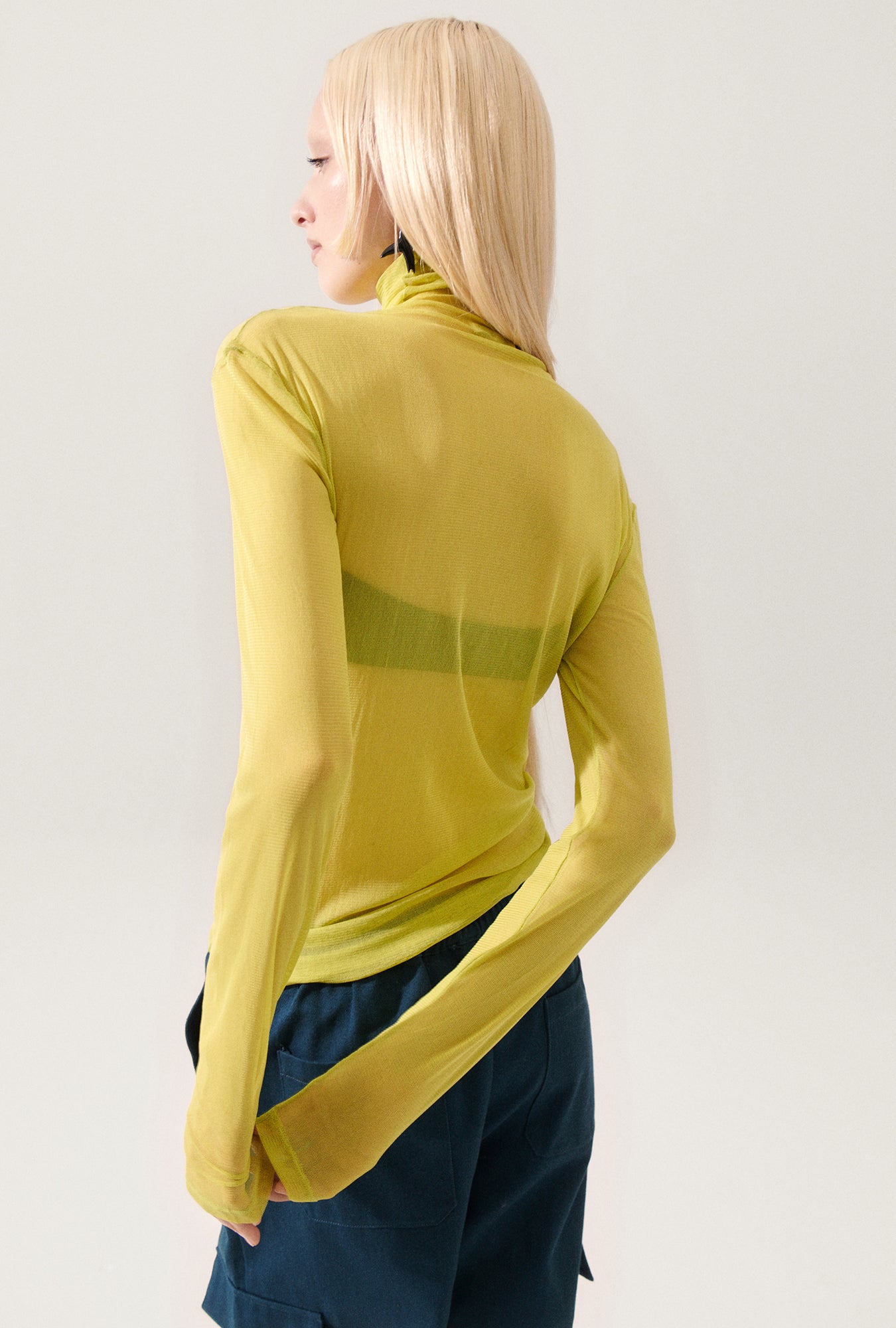 Laundry Silk Mesh Turtleneck (Absinthe)
