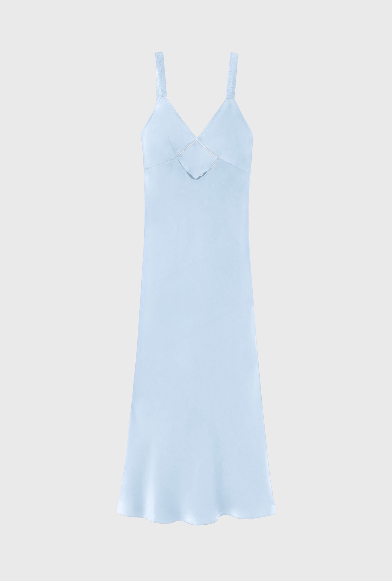 Silk Laundry Diamond Deco Ruched Dress (Cornflower)