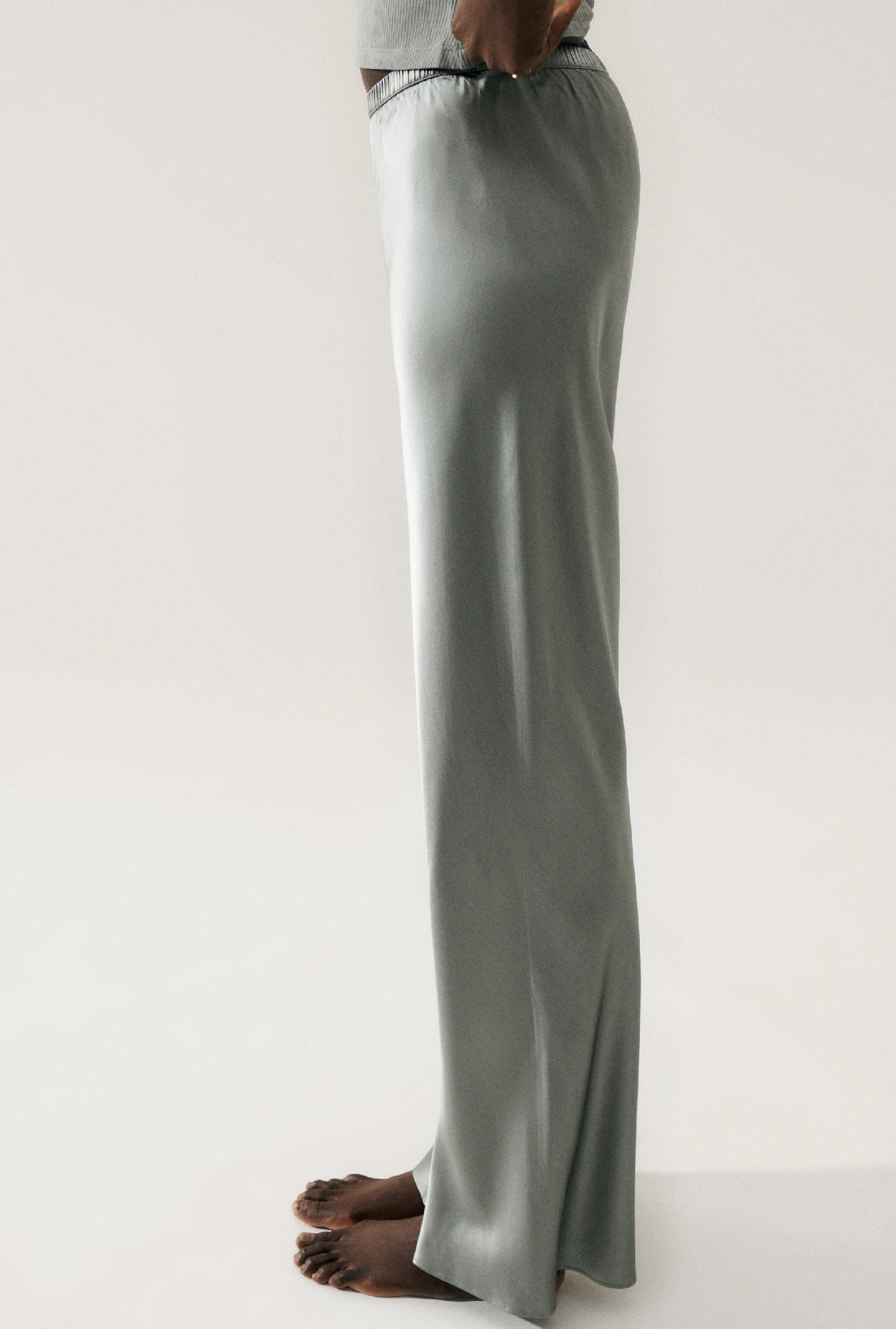 Silk Laundry Bias Cut Pants (Moon)