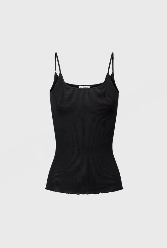 Laundry Silk Wool Ribbed Essential Cami (Black)