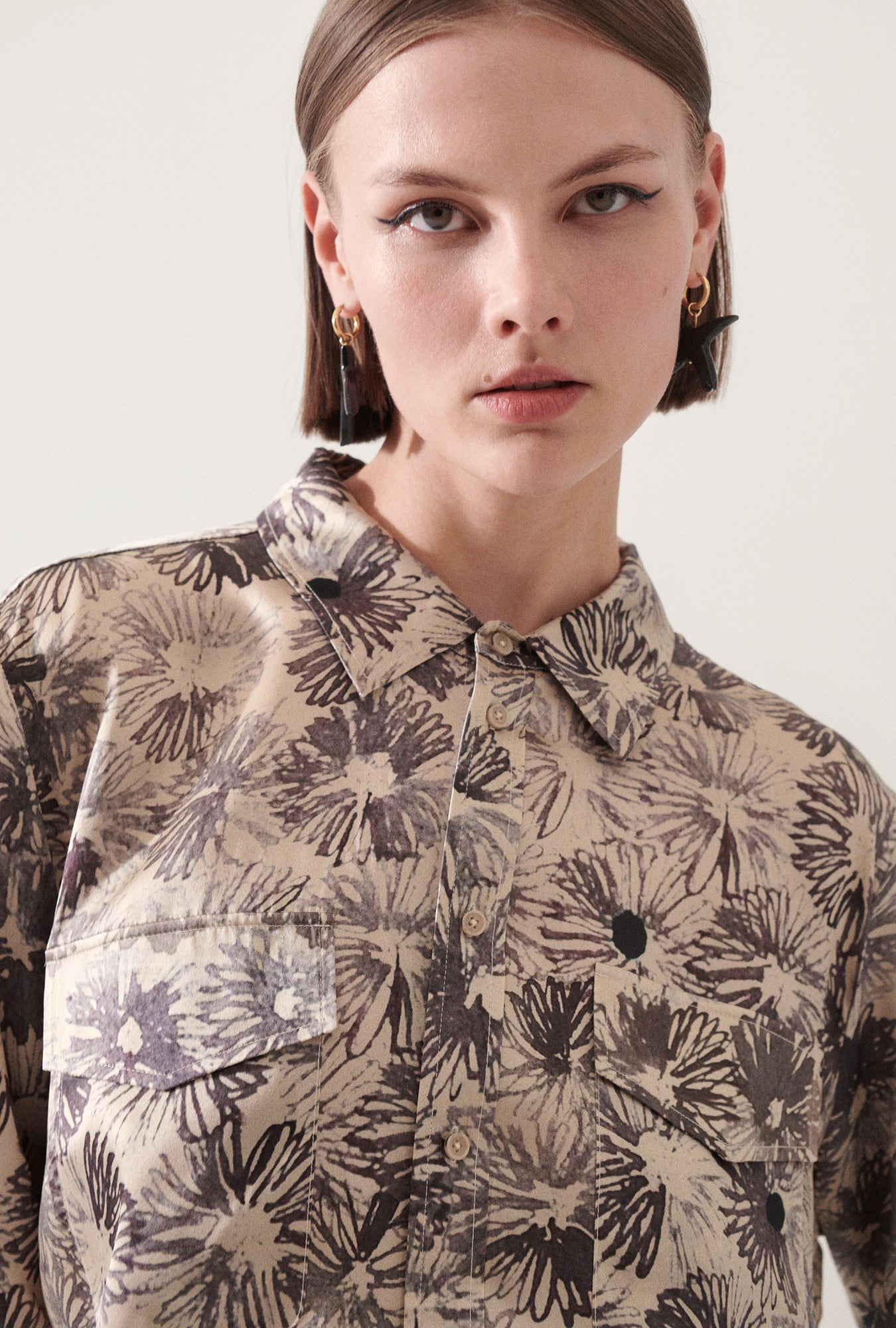 Silk Laundry Boyfriend Shirt (Aster Floral)
