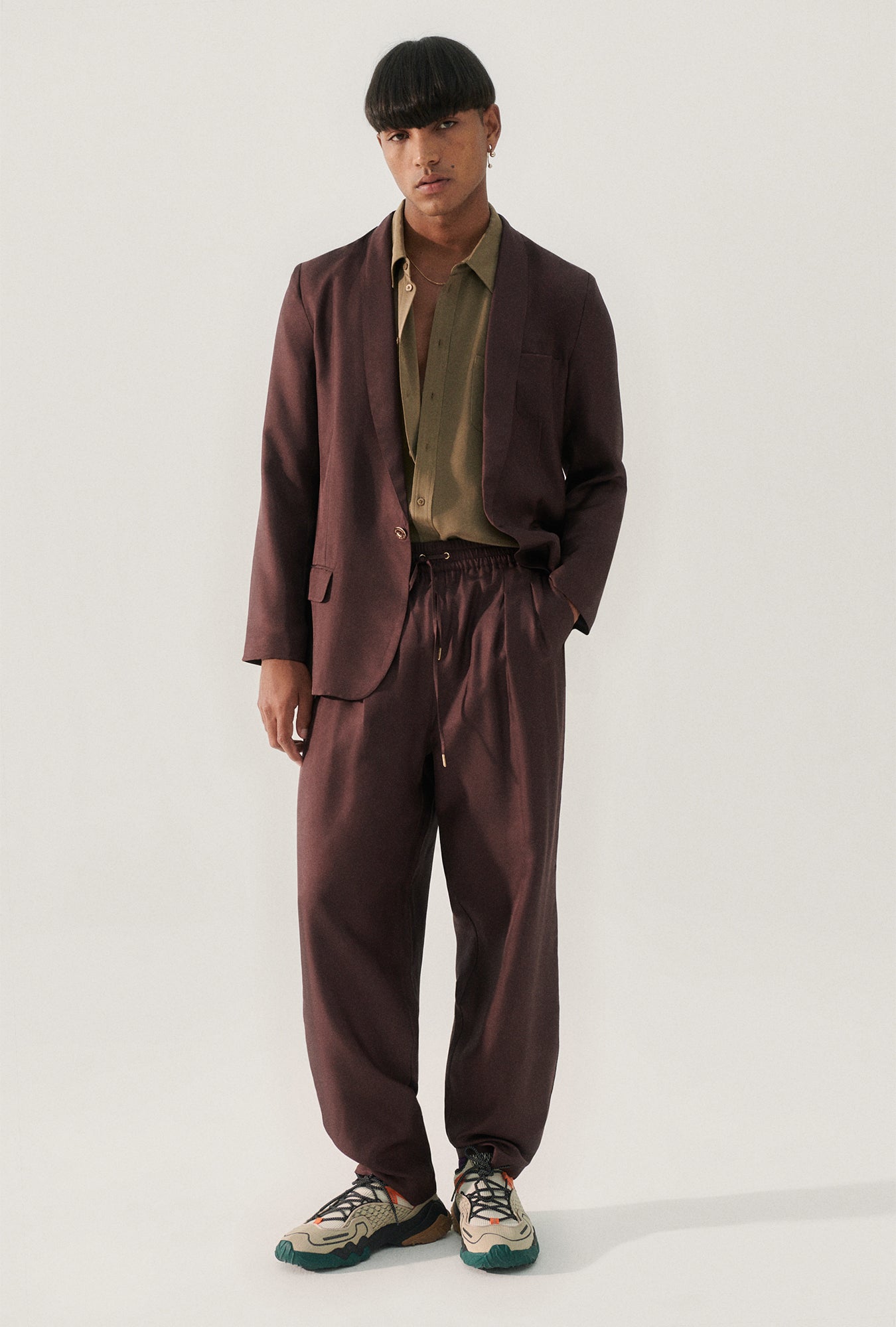 Silk Laundry Twill Miami Blazer (Cacao)