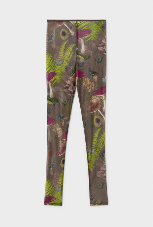 Silk Laundry Mesh Leggings (Magic Mushroom Dark Earth)