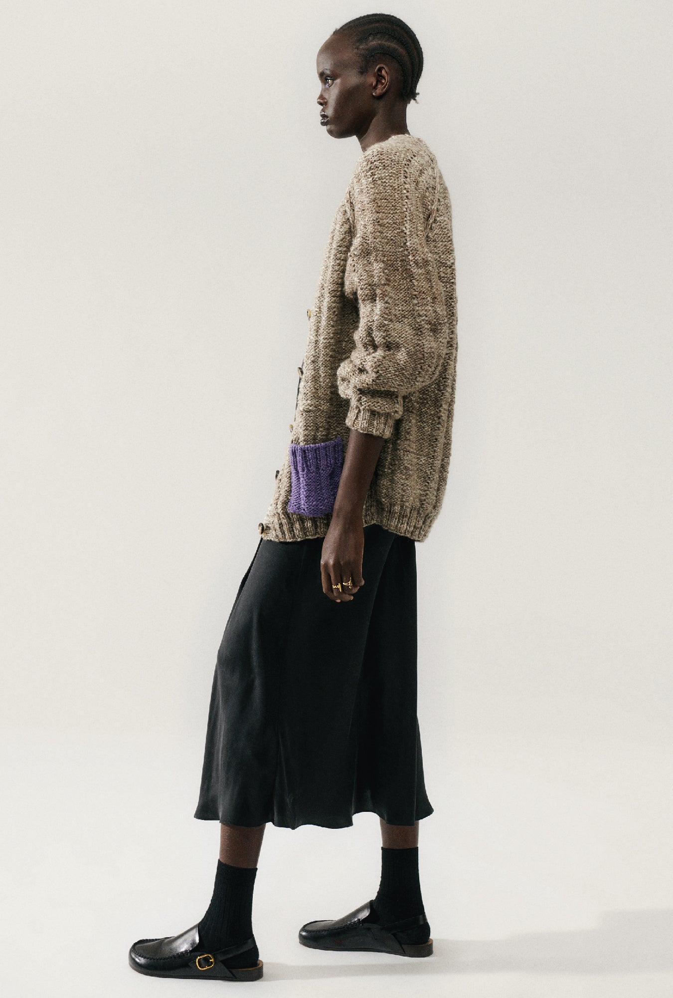 Silk Laundry The Big G Cardigan (Natural Brown)