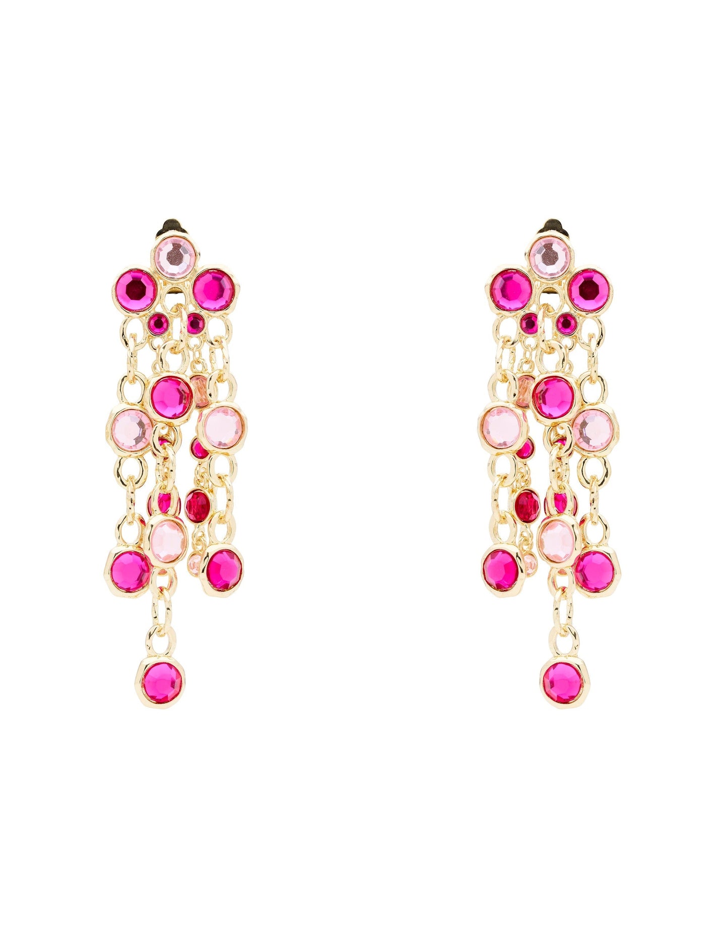 GROUP48 BEJEWELLED DROP EARRINGS (Pink)