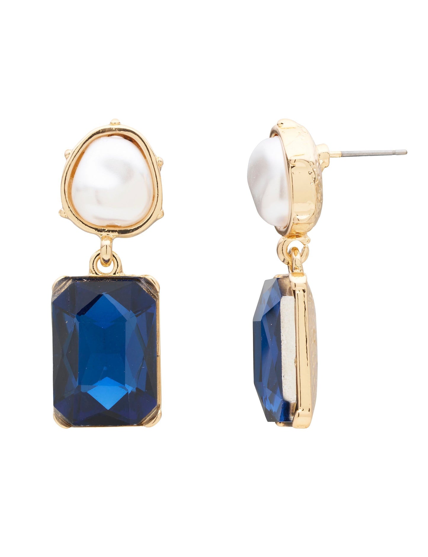 GROUP48 PEARLINE RECTANGLE STONE EARRING (Print)