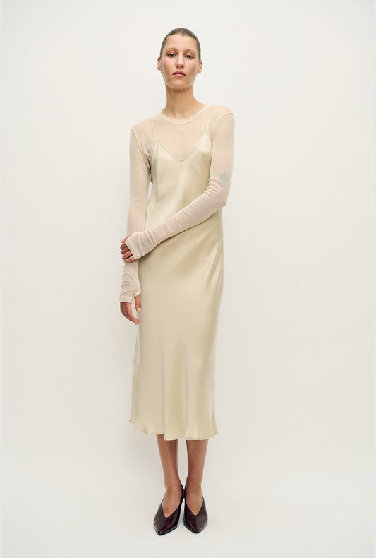 Image of Dresses. Product name - 90s Slip Dress Hazelnut in Hazelnut colour by brand - Silk Laundry