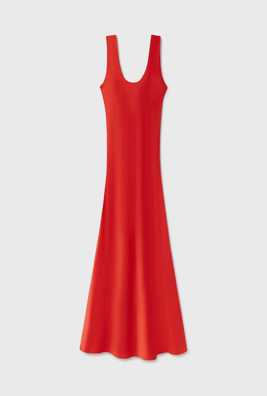 Silk Laundry Scoop Neck Dress (Geranium)