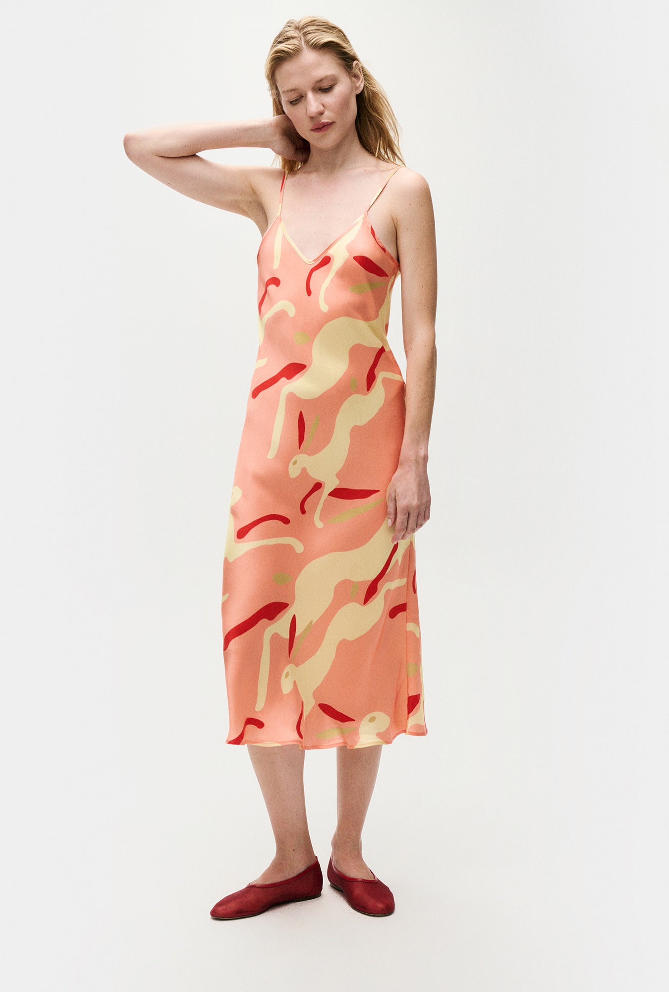 Image of Dresses. Product name - 90s Slip Dress Rabbit Amaranth in Rabbit Amaranth colour by brand - Silk Laundry