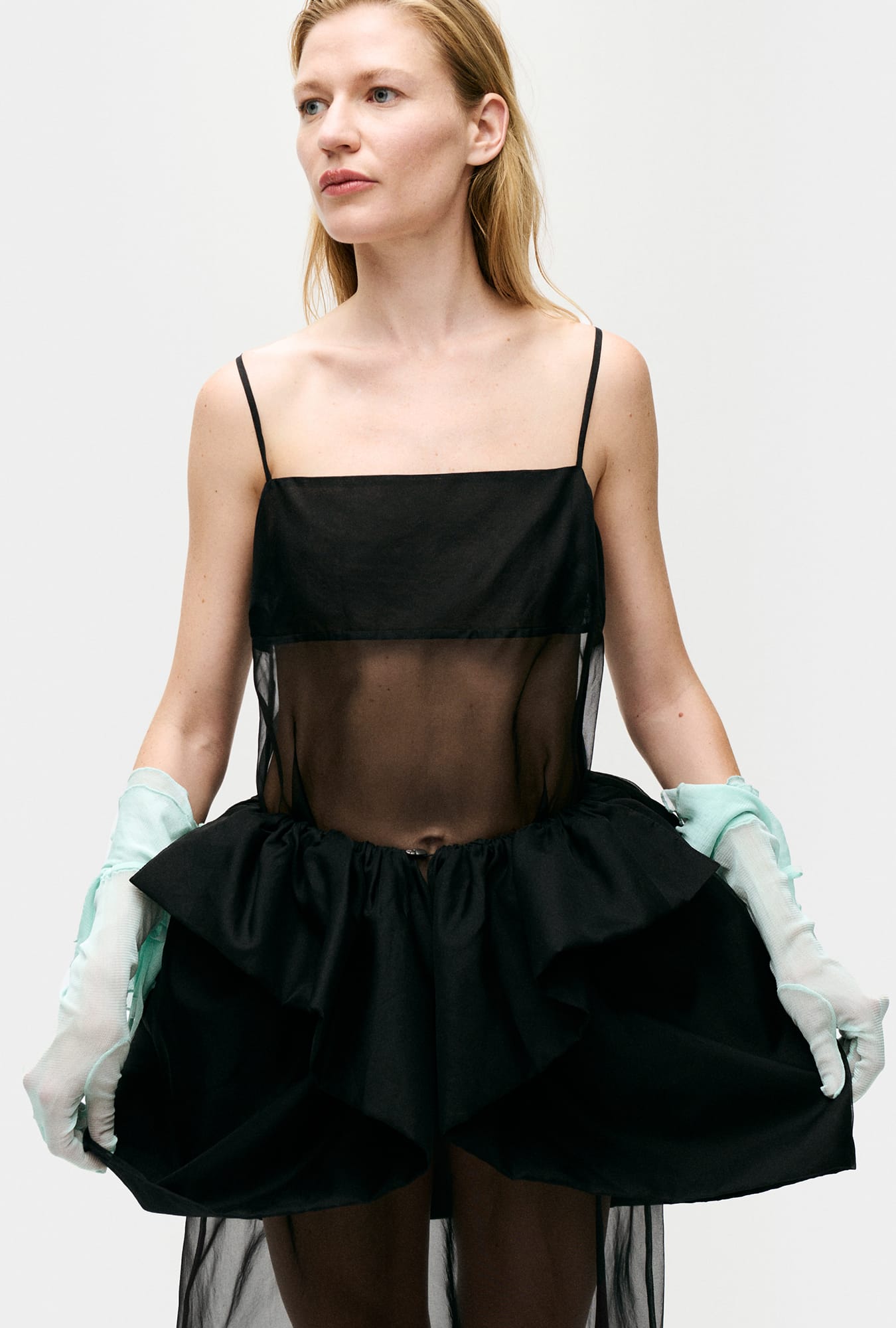 Silk Laundry Organza Cape (Black)