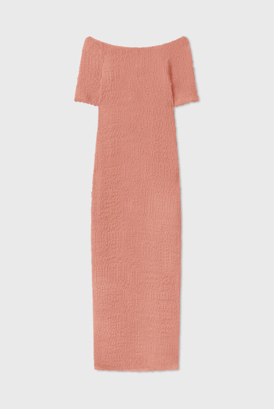 Silk Laundry Pebble Off The Shoulder Dress (Orchid)