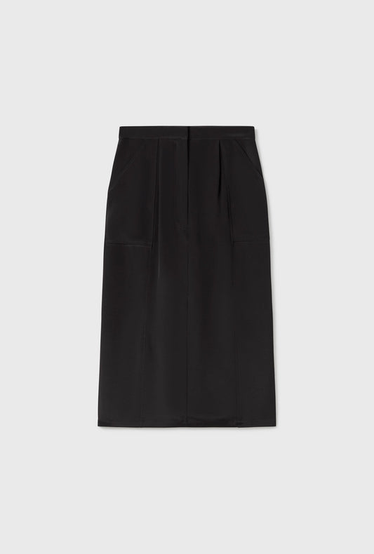 Silk Laundry CDC Long Suit Skirt (Black)