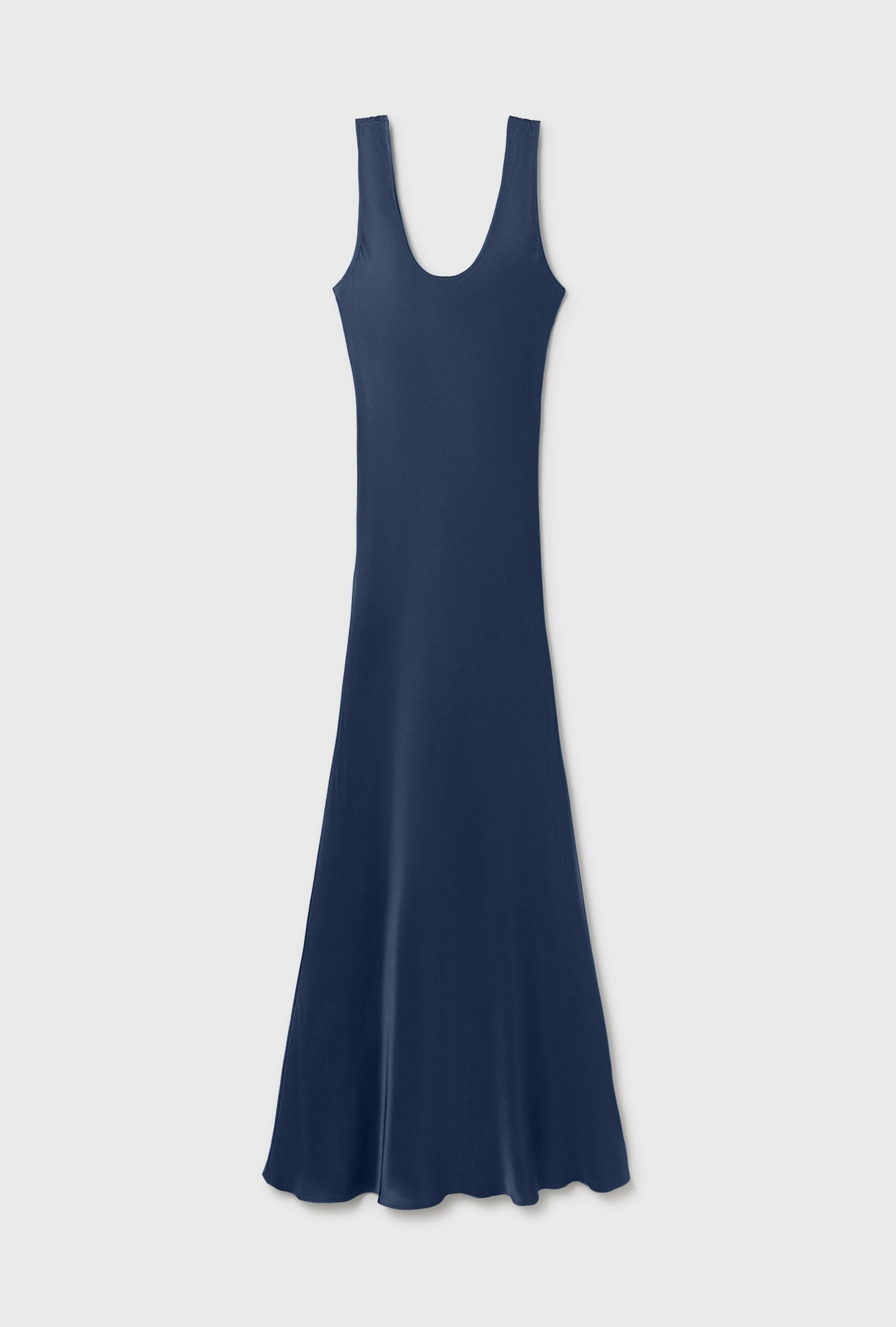 Silk Laundry Habotai Scoop Neck Dress (Midnight)