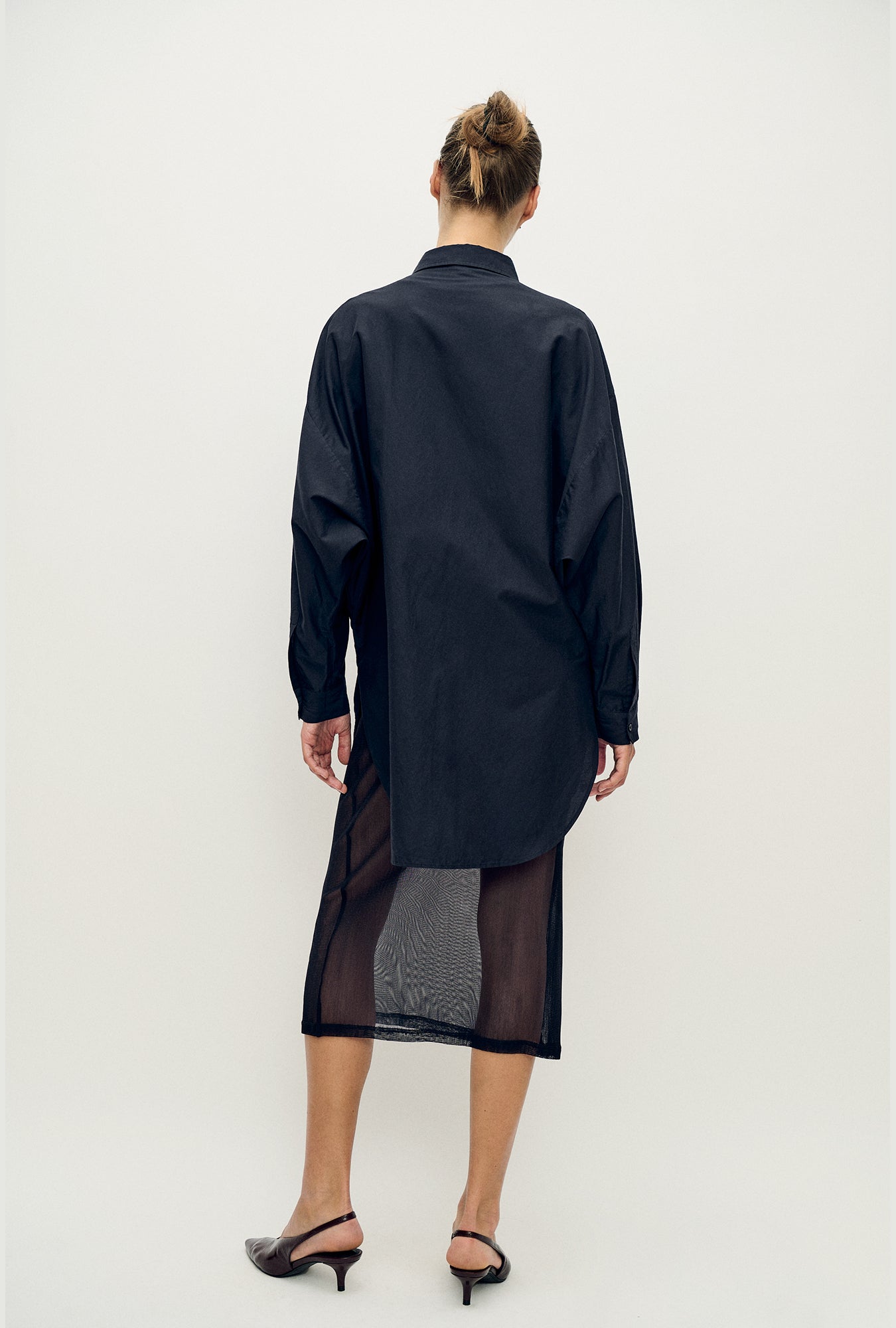 Silk Laundry Mesh Skirt (Black)