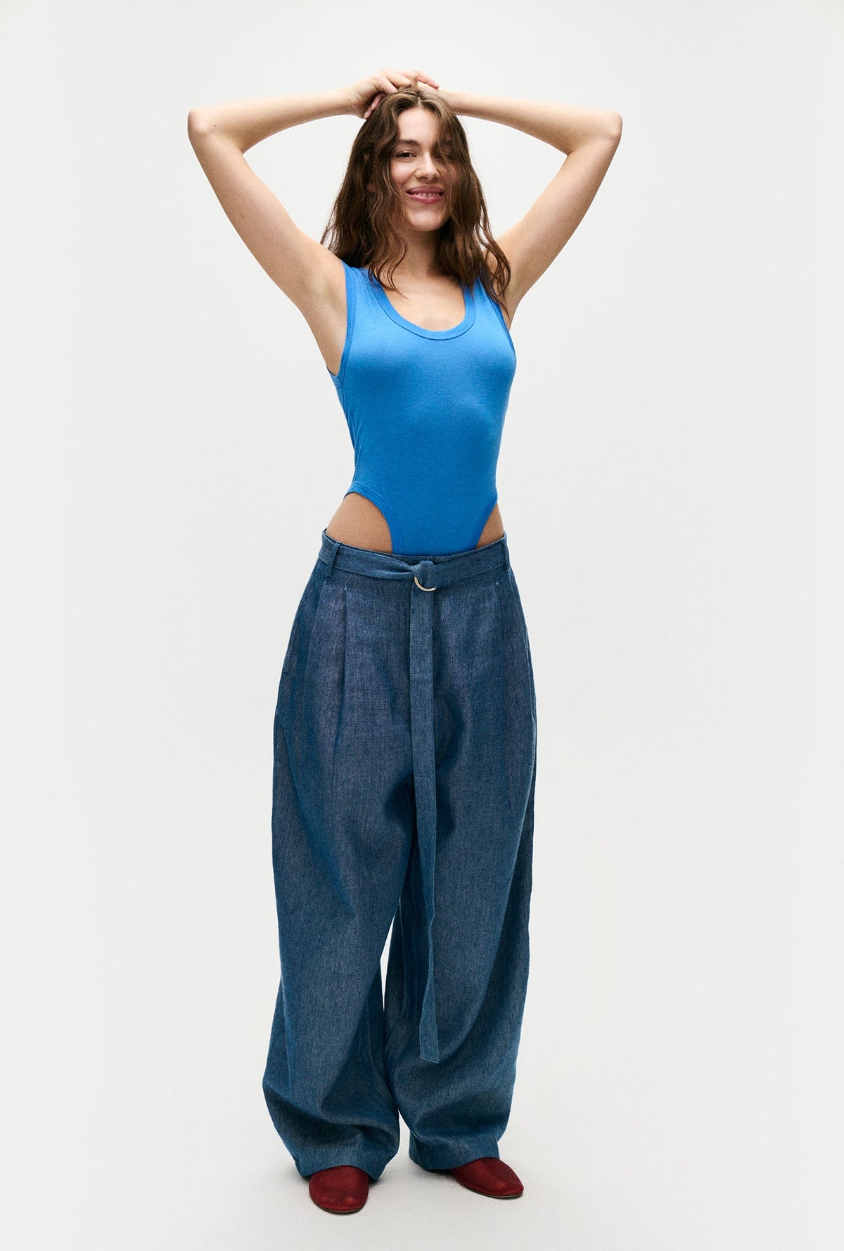 Silk Laundry Cutaway Bodysuit (Wave)