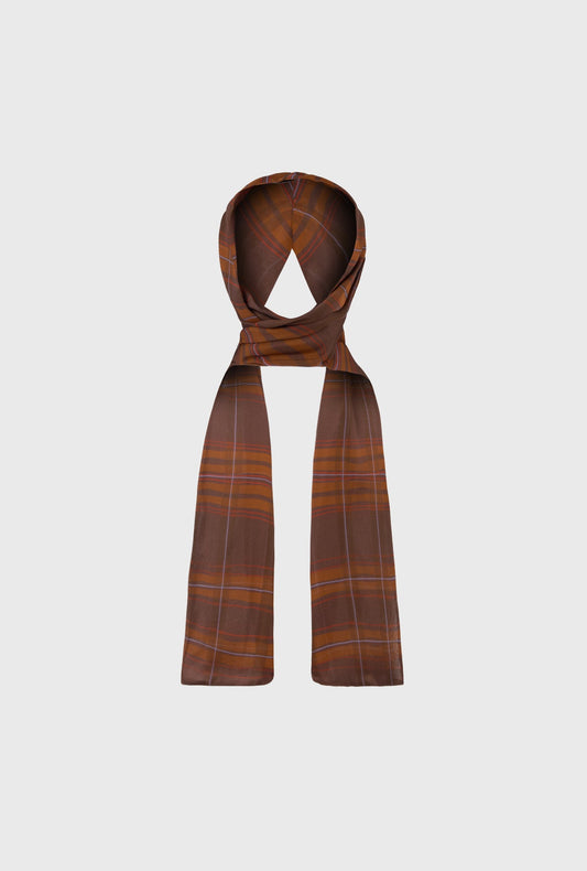 Silk Laundry Chiffon Hollywood Headscarf (Root Plaid)