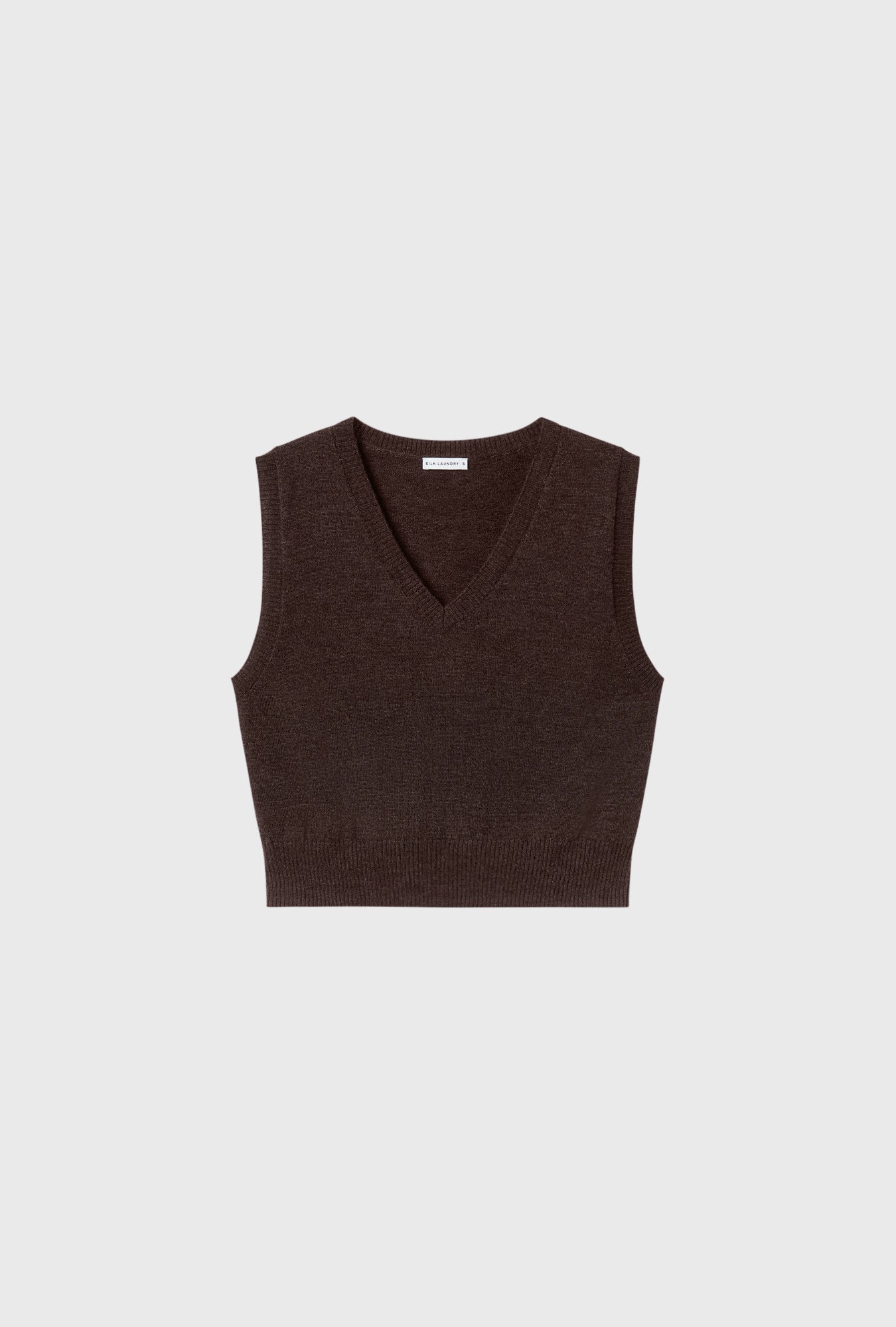 Silk Laundry Wool V-Neck Sweater Vest (Root)