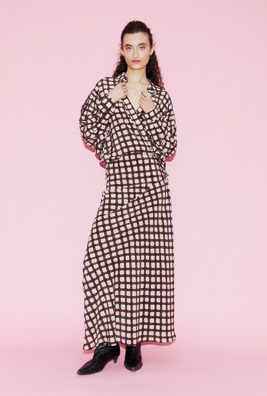 Image of Shirts. Product name - CDC Crossover Shirt Luna Gingham in Luna Gingham colour by brand - Silk Laundry