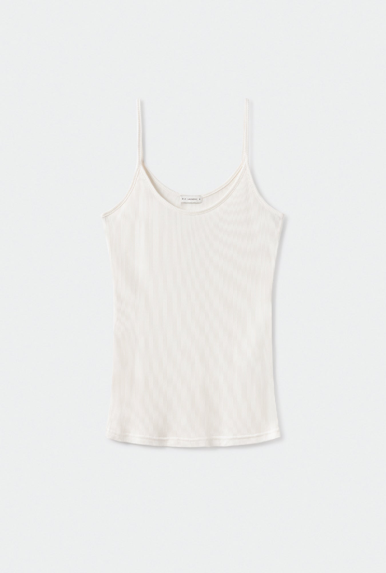 Silk Laundry Ribbed Cami (White)