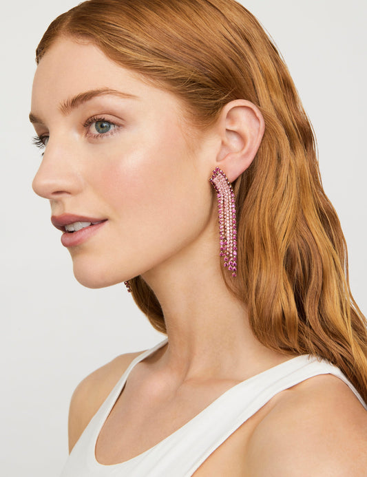 Image of Earrings. Productname: Colette WATERFALL EARRING in Pink colour by brand - Colette