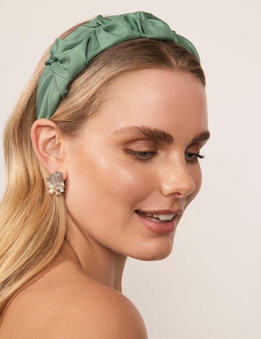Image of Hair Accessories. Product name - RUFFLE SATIN HEADBAND in Print colour by brand - GROUP48