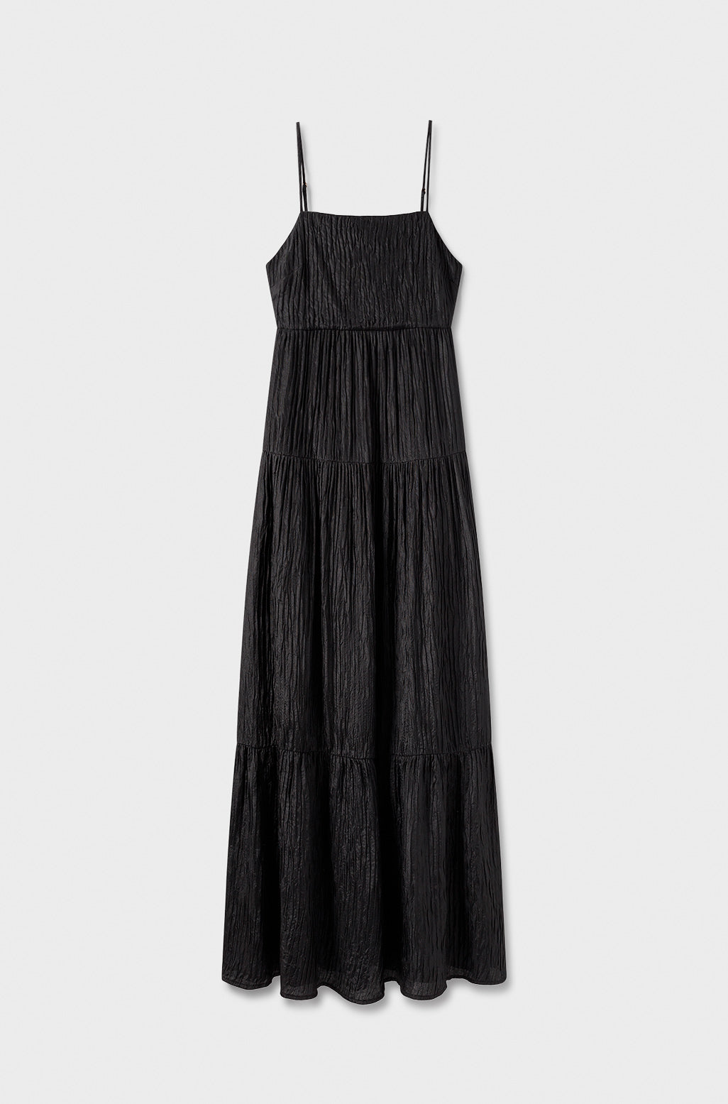 Silk Laundry Crinkle Bounce Dress (Black)