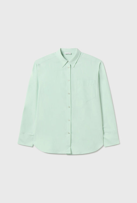 Silk Laundry COTTON SILK PLEATED YOKE SHIRT (Dew)