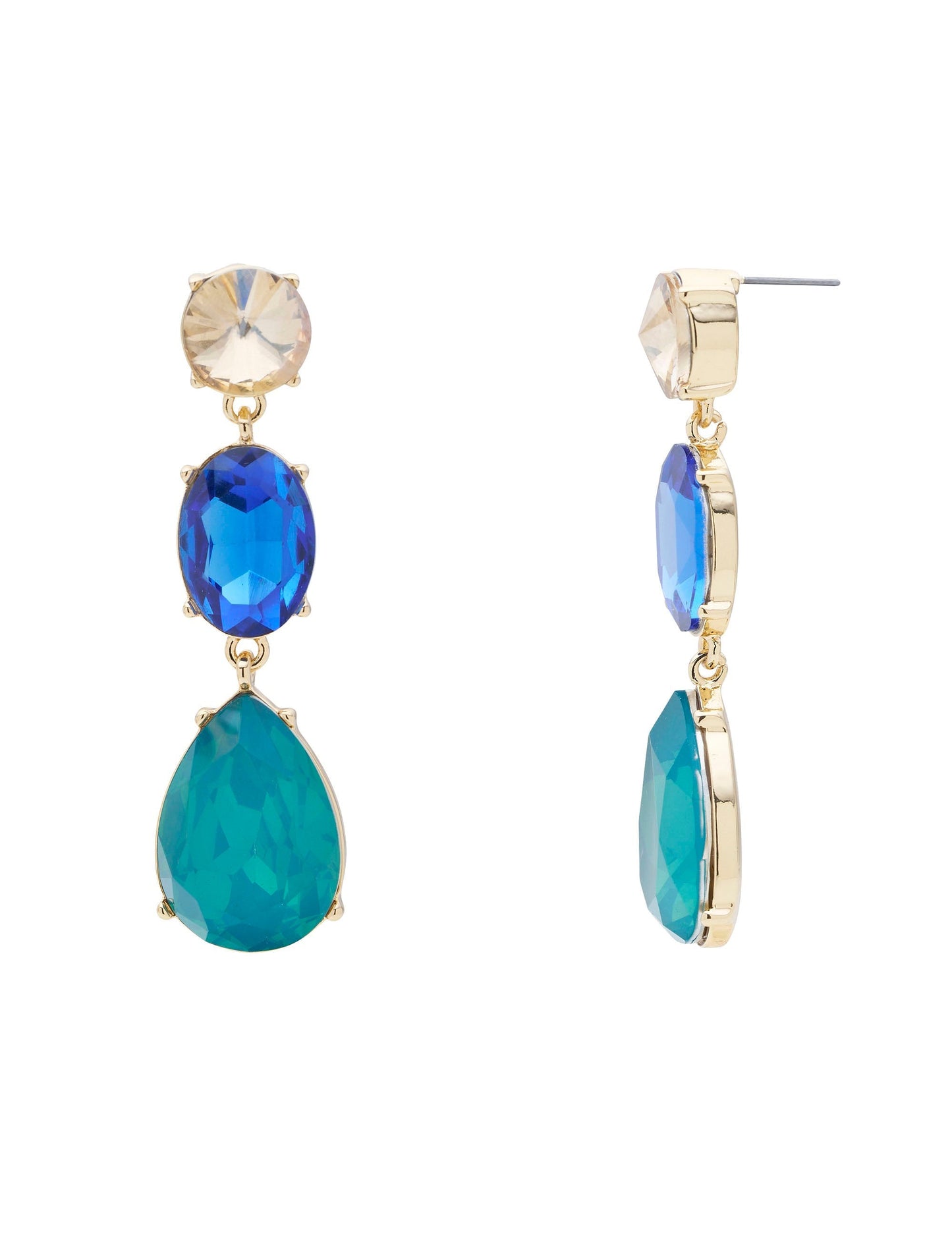 GROUP48 3 TIER STONE DROP EARRING (Print)