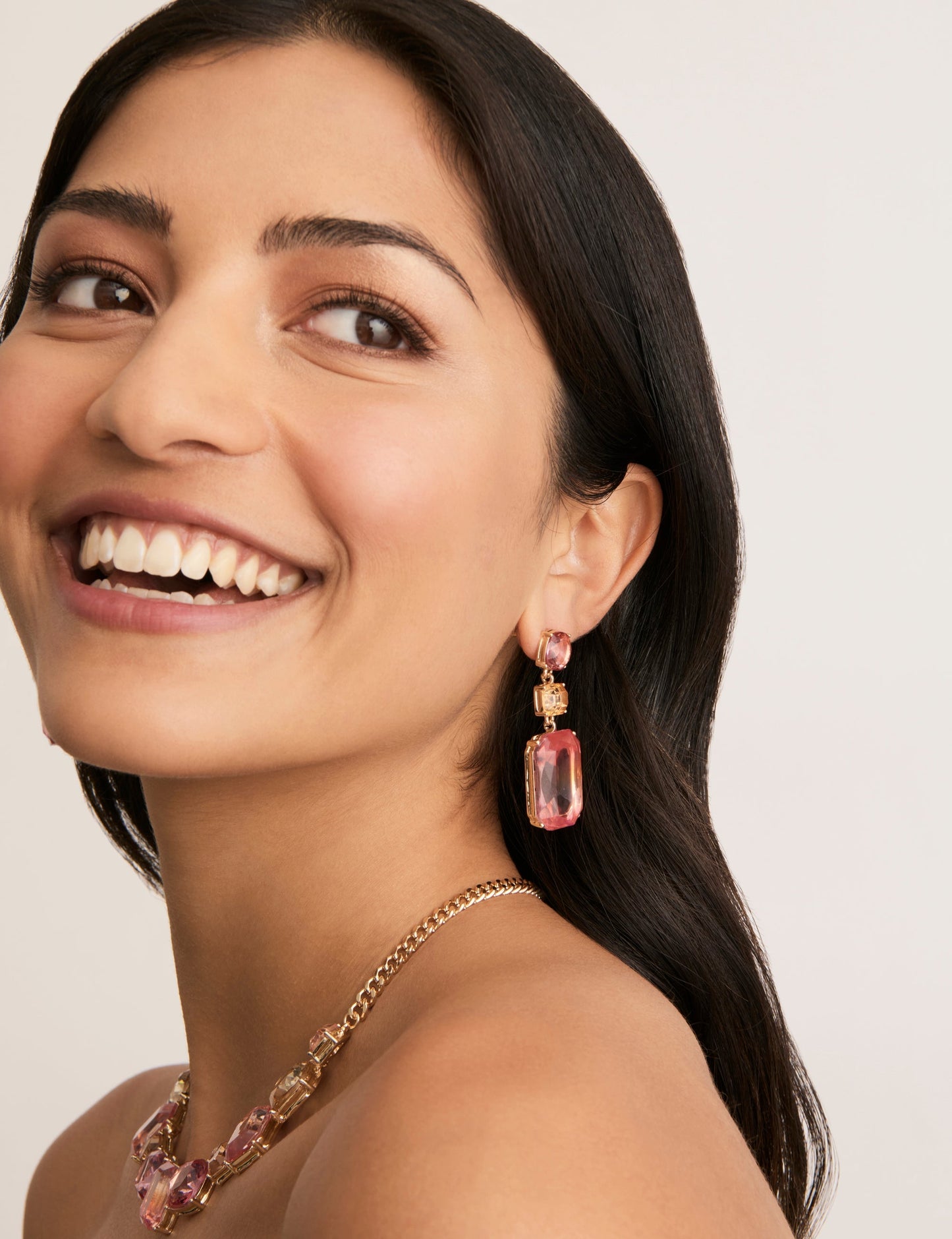 Image of Earrings. Productname: Colette SUNSET STONE EARRING in Pink colour by brand - Colette