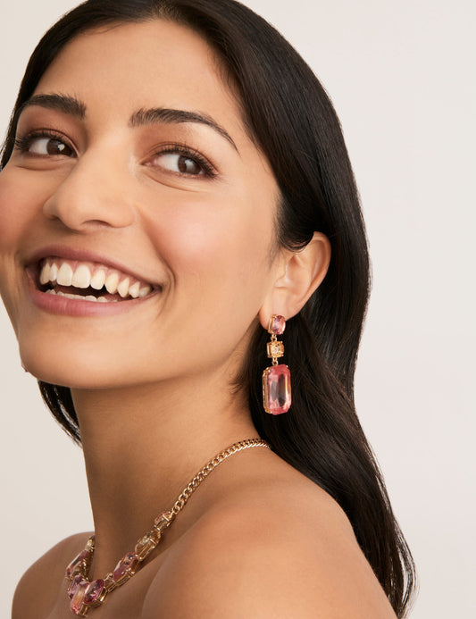 Image of Earrings. Productname: Colette SUNSET STONE EARRING in Pink colour by brand - Colette