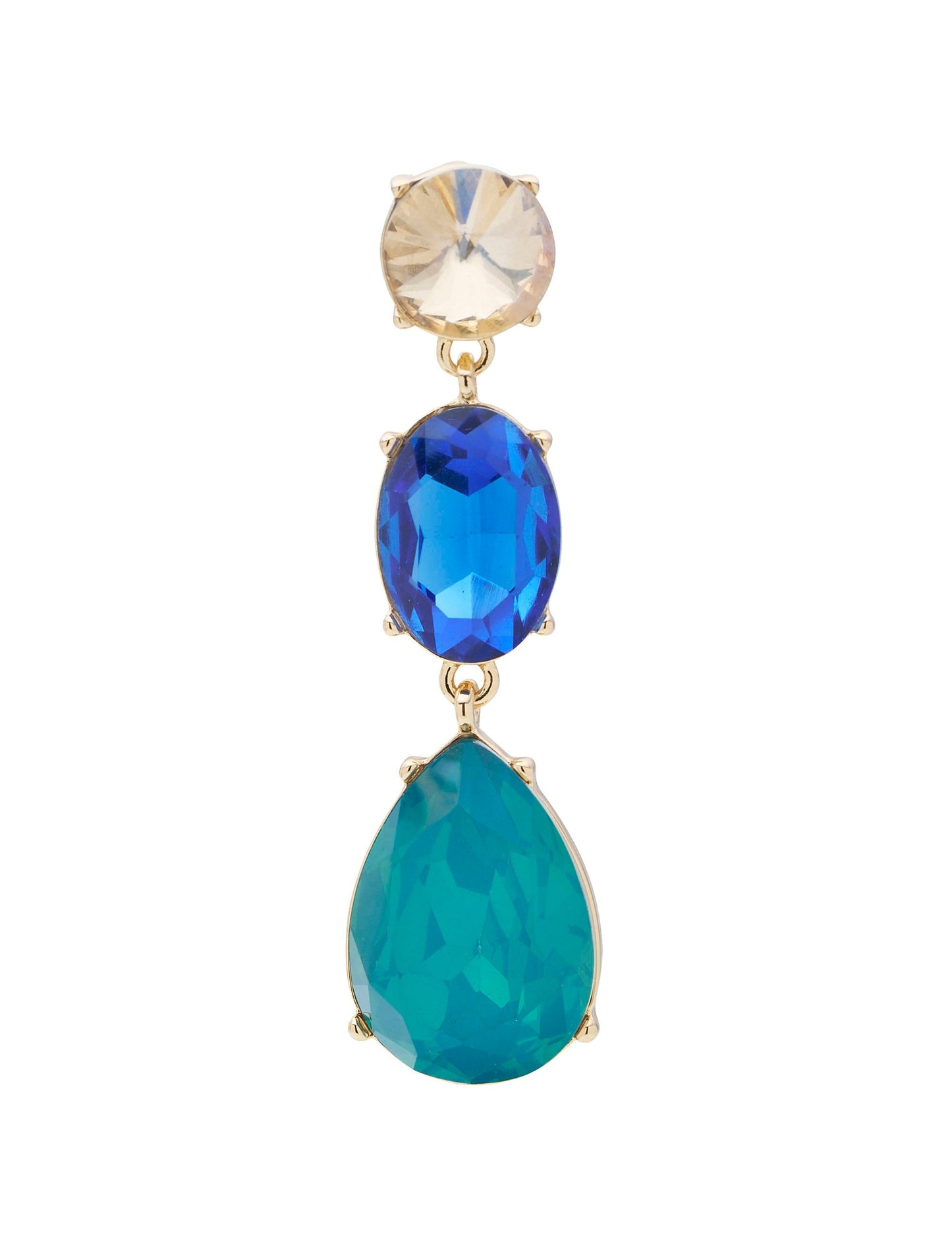 GROUP48 3 TIER STONE DROP EARRING (Print)