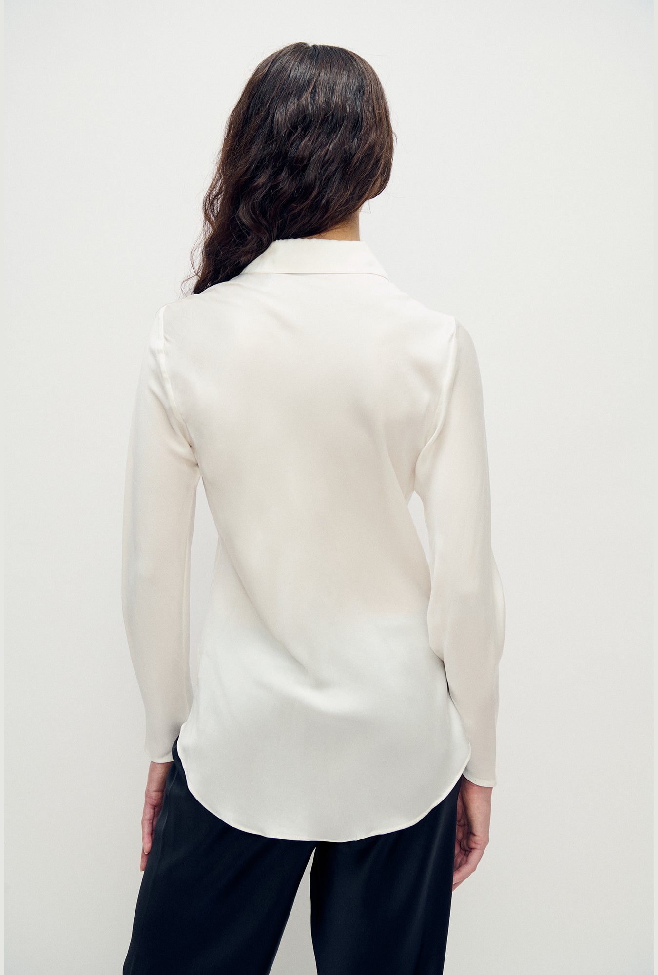 Silk Laundry Bias Cut Shirt (White)