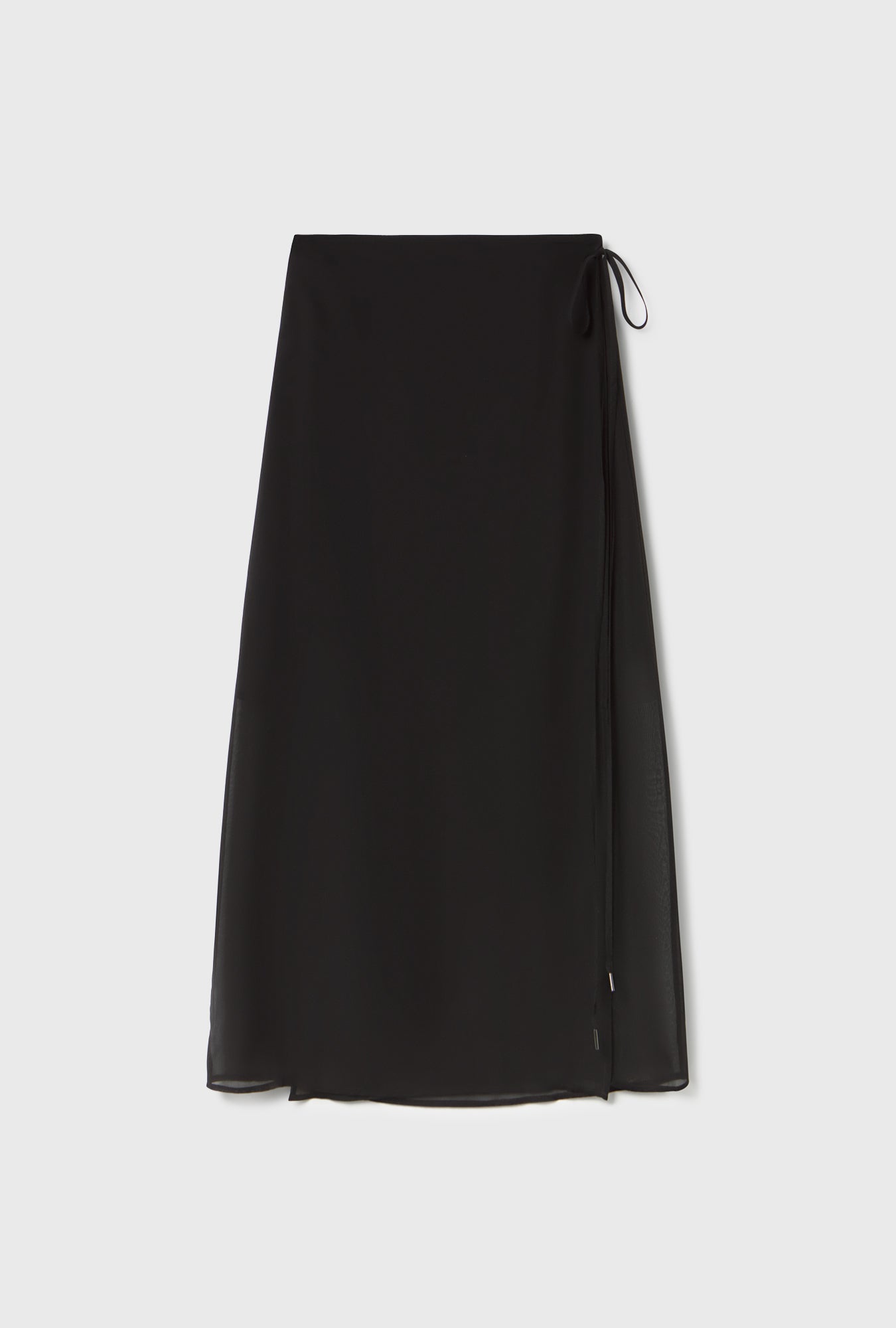 Silk Laundry Wrap Skirt (Black)