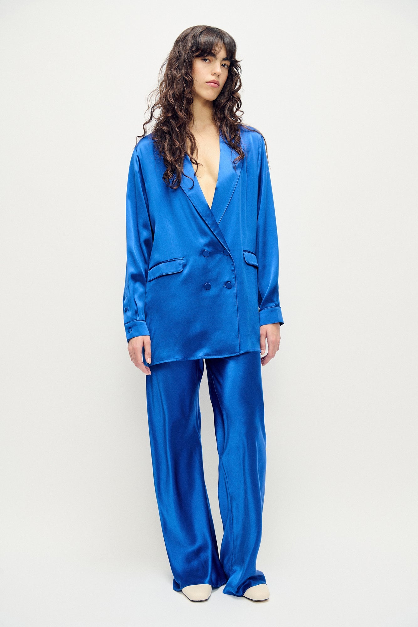 Silk Laundry Relaxed Blazer (Wedgwood)