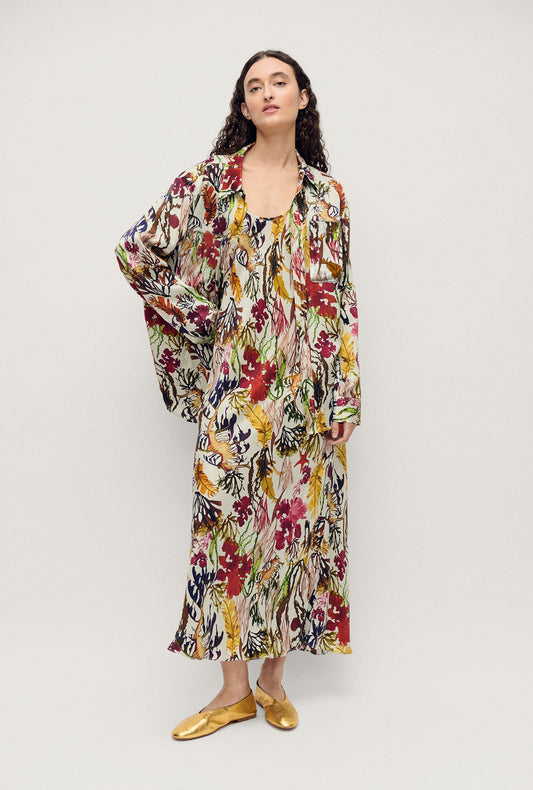 Image of Shirts. Product name - Boyfriend Shirt Planktonic in Planktonic colour by brand - Silk Laundry