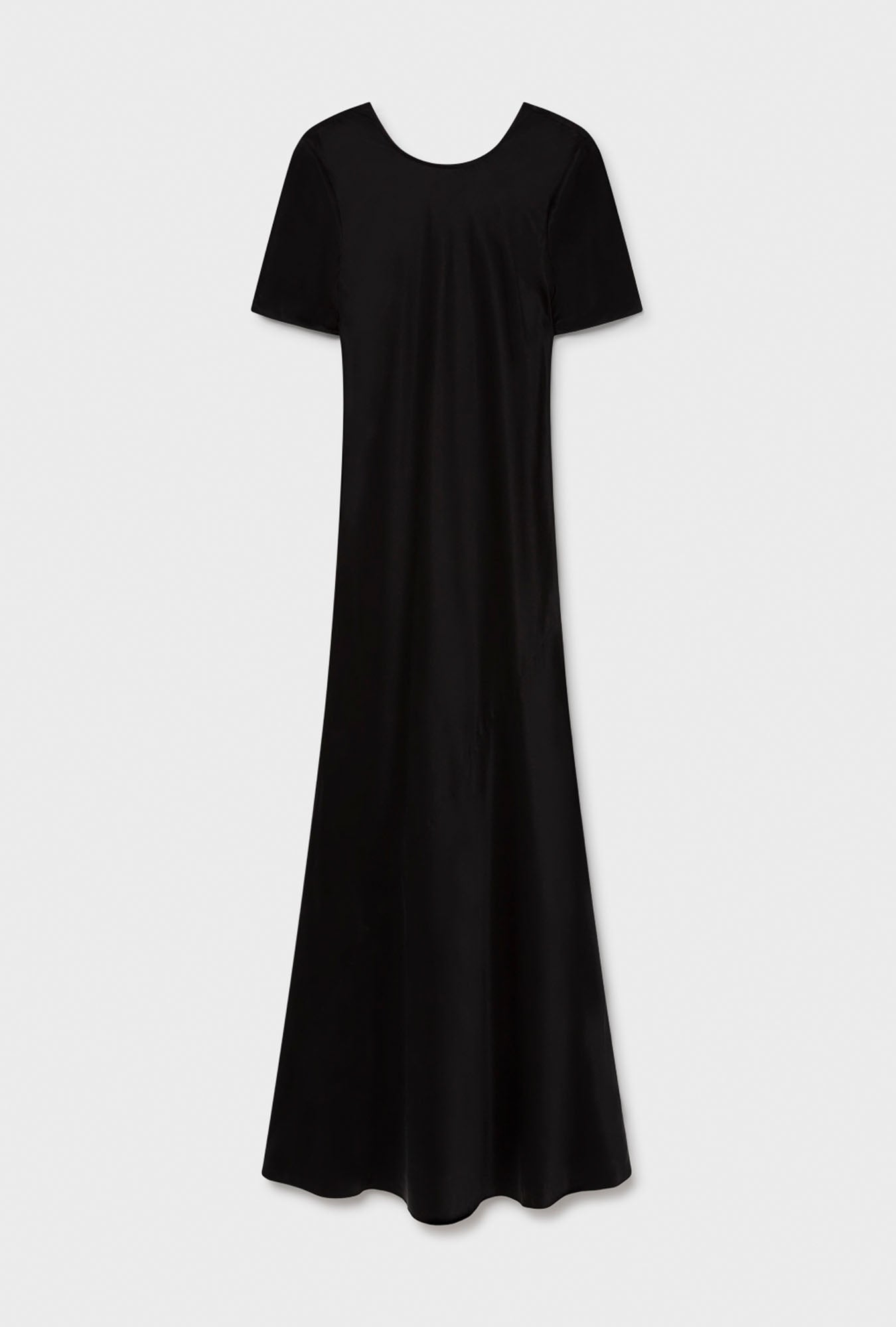 Silk Laundry Short Sleeve Bias Dress (Black)