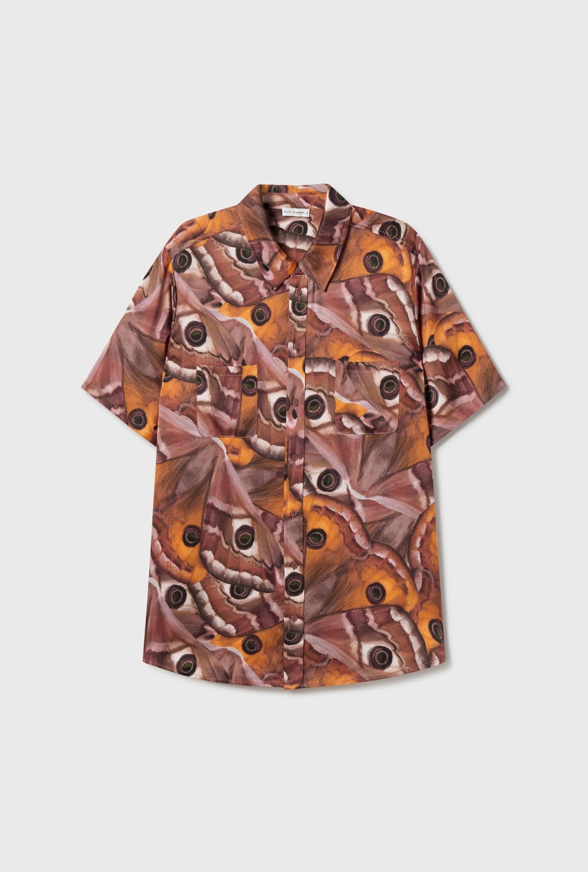 Silk Laundry Short Sleeve Boyfriend Shirt (Wingspan)