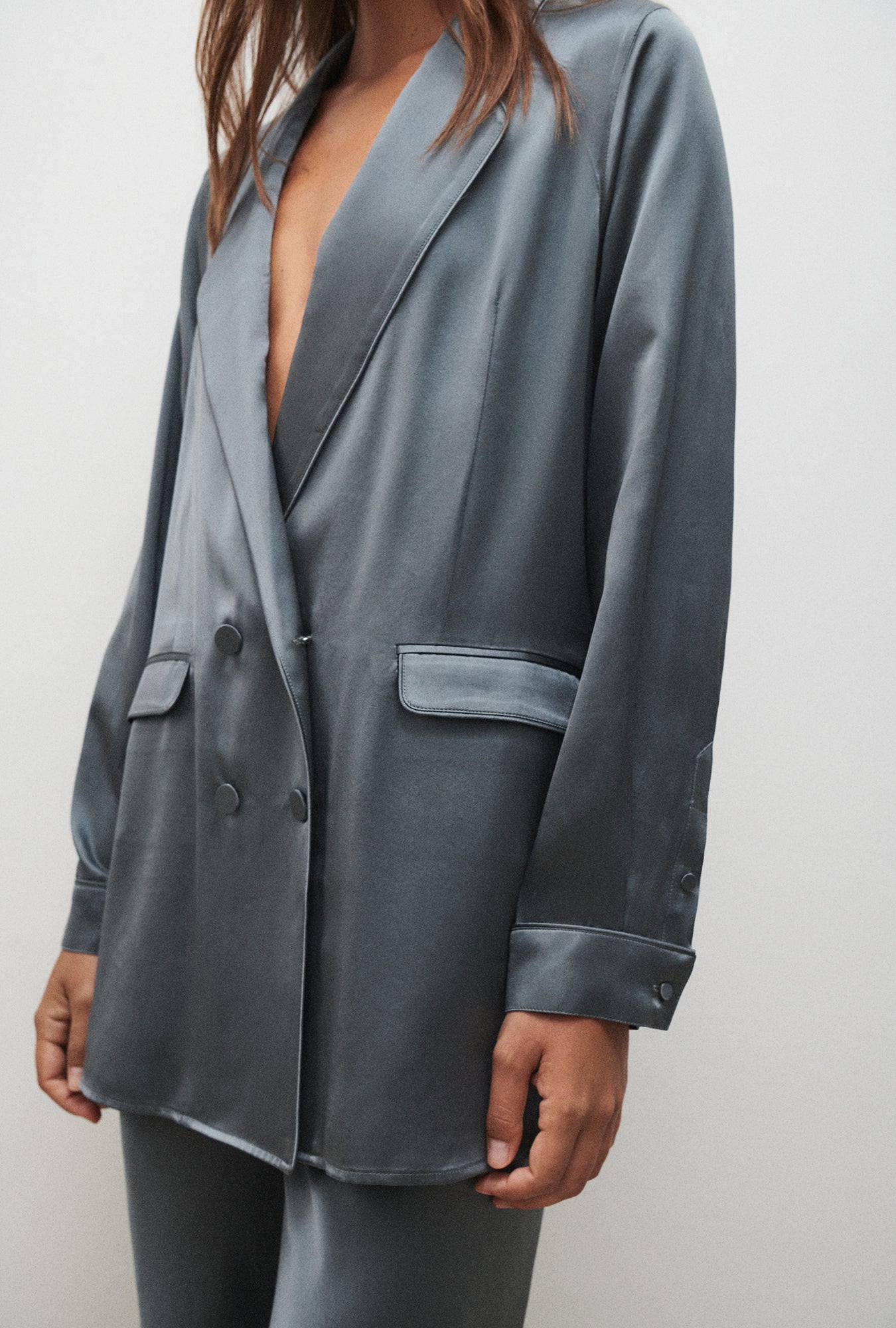 Silk Laundry Relaxed Blazer (Slate)