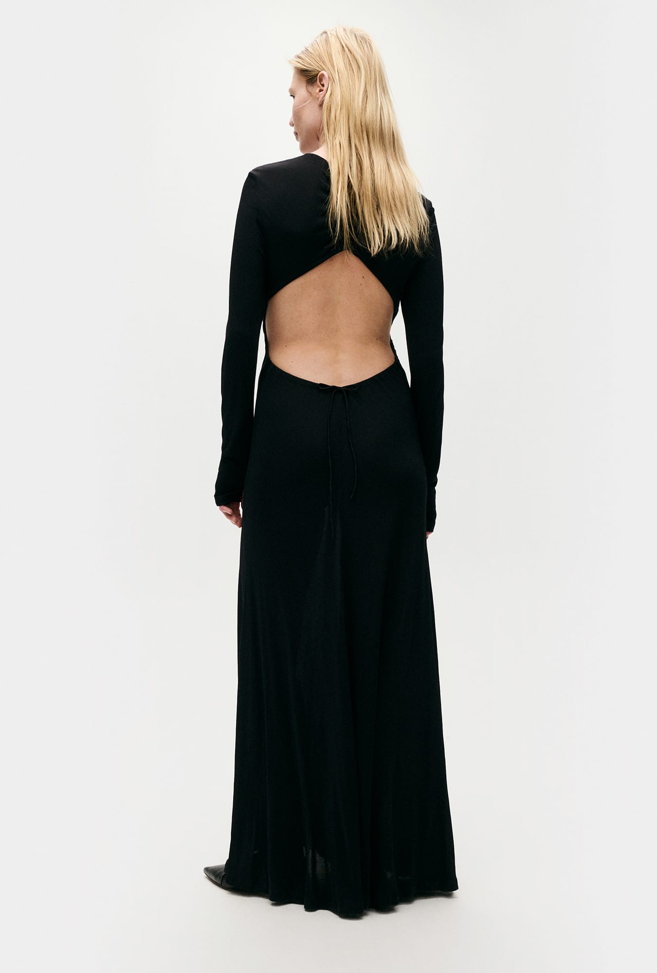 Silk Laundry Jersey Modal Cutaway Dress (Black)