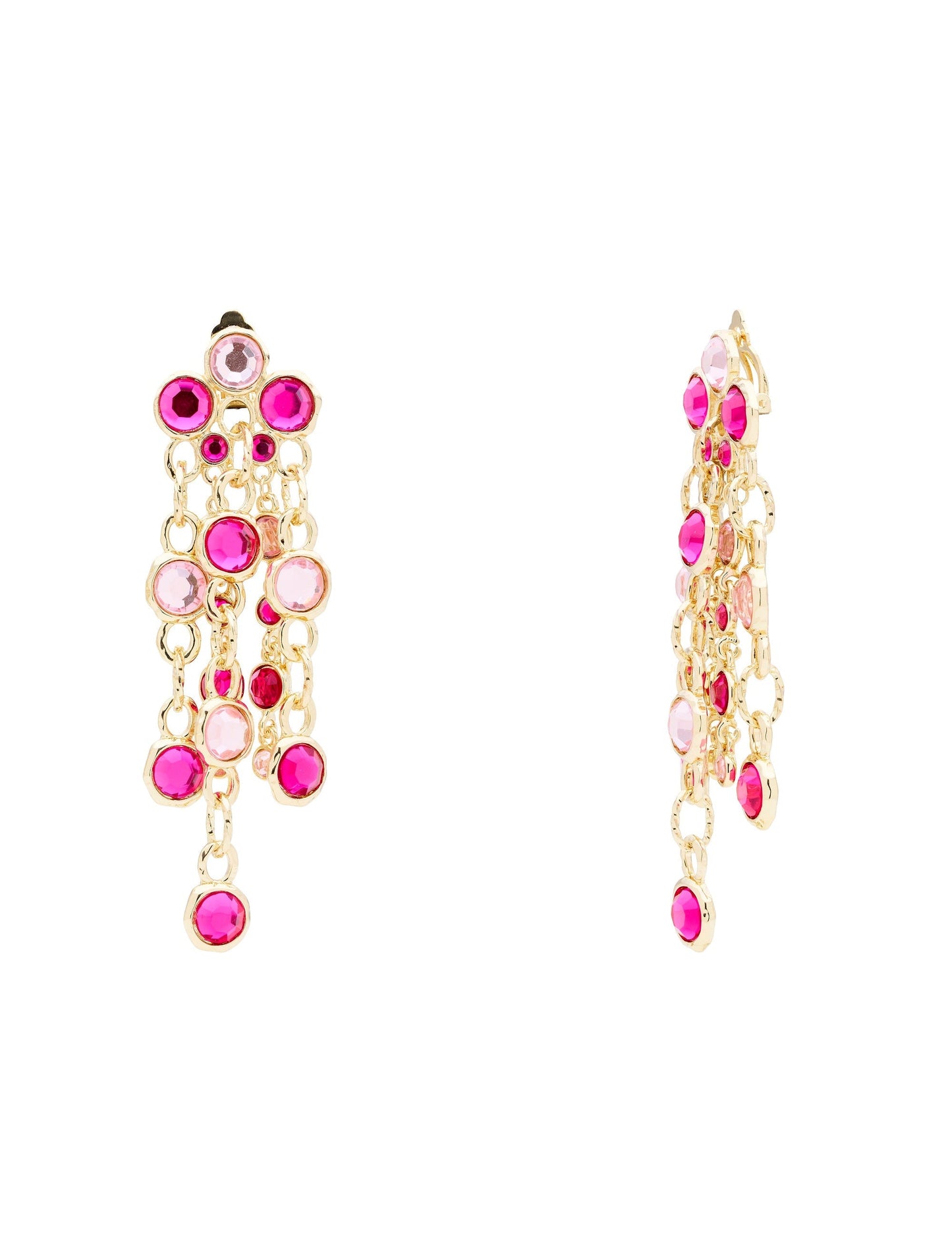 GROUP48 BEJEWELLED DROP EARRINGS (Pink)