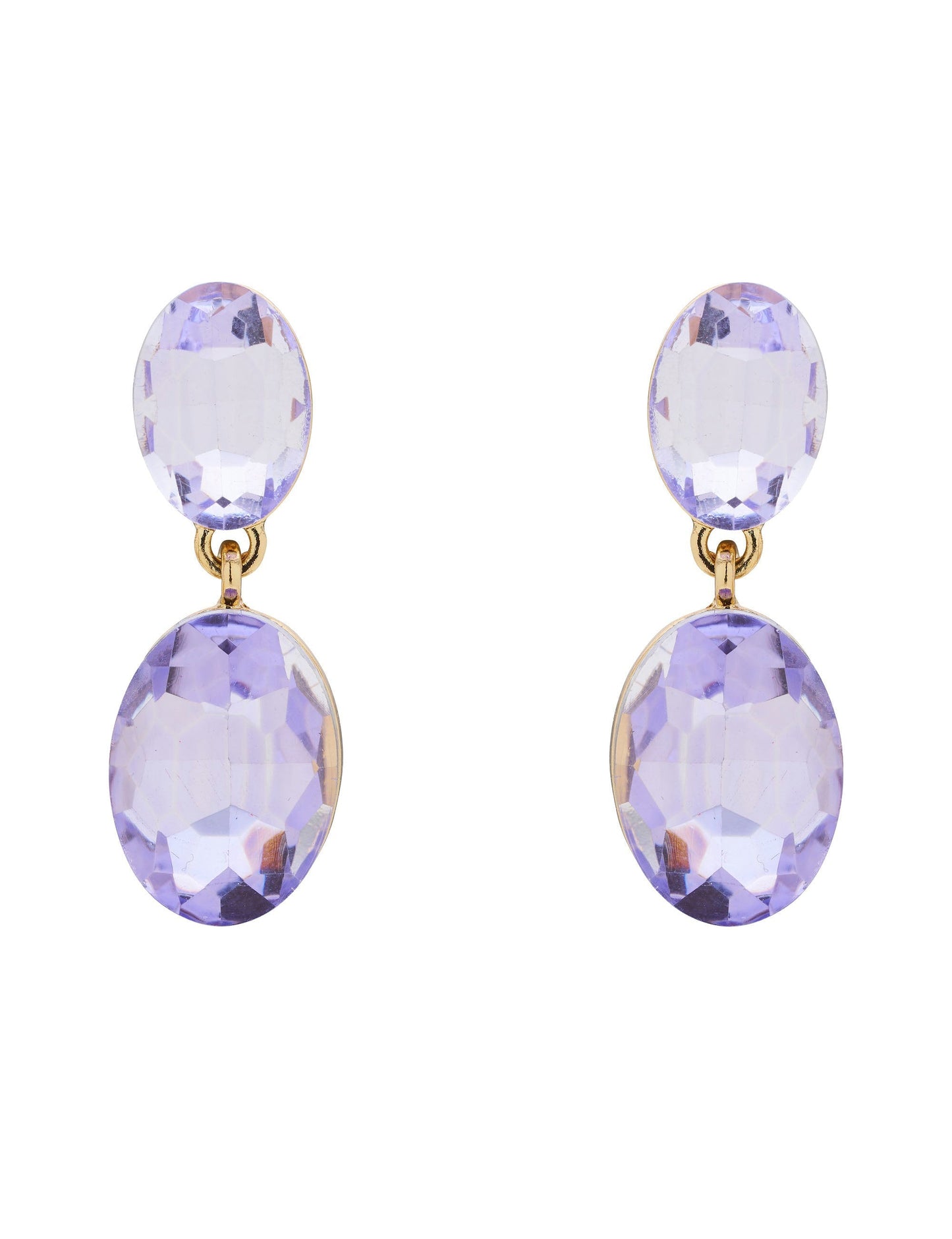 GROUP48 DOUBLE DROP OVAL STONE EARRING (Print)