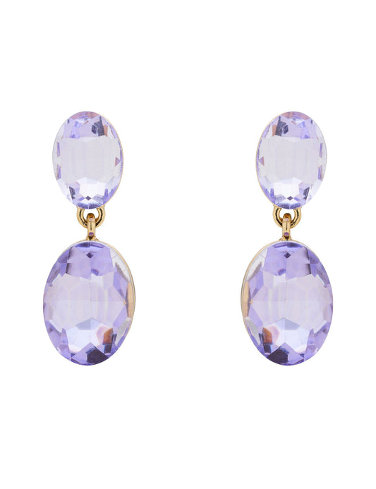 Colette DOUBLE DROP OVAL STONE EARRING (Print)