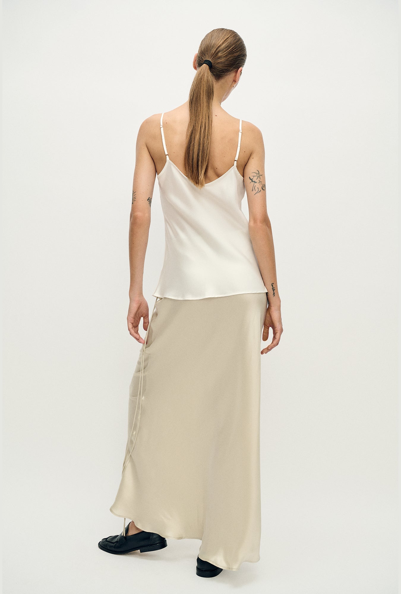 Silk Laundry Bias Cut Cami (White)